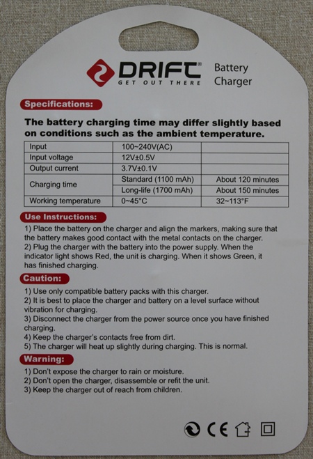 Drift HD chargeur batterie